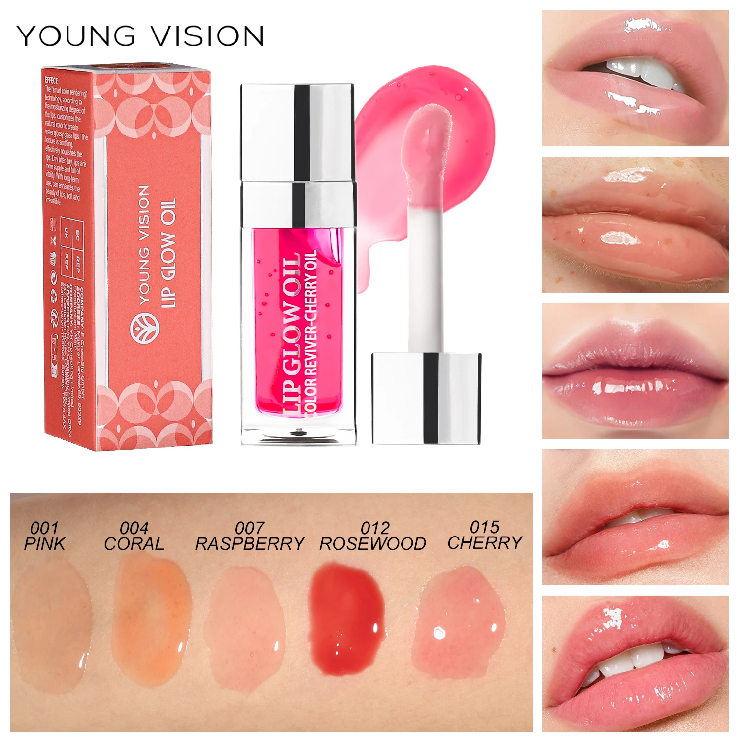 YOUNG VISION Lip Moisturizing Oil 5 Colors Available Dudu Lip Color Water Mist Lip Gel Moisturizing and Moisturizing Lip Color