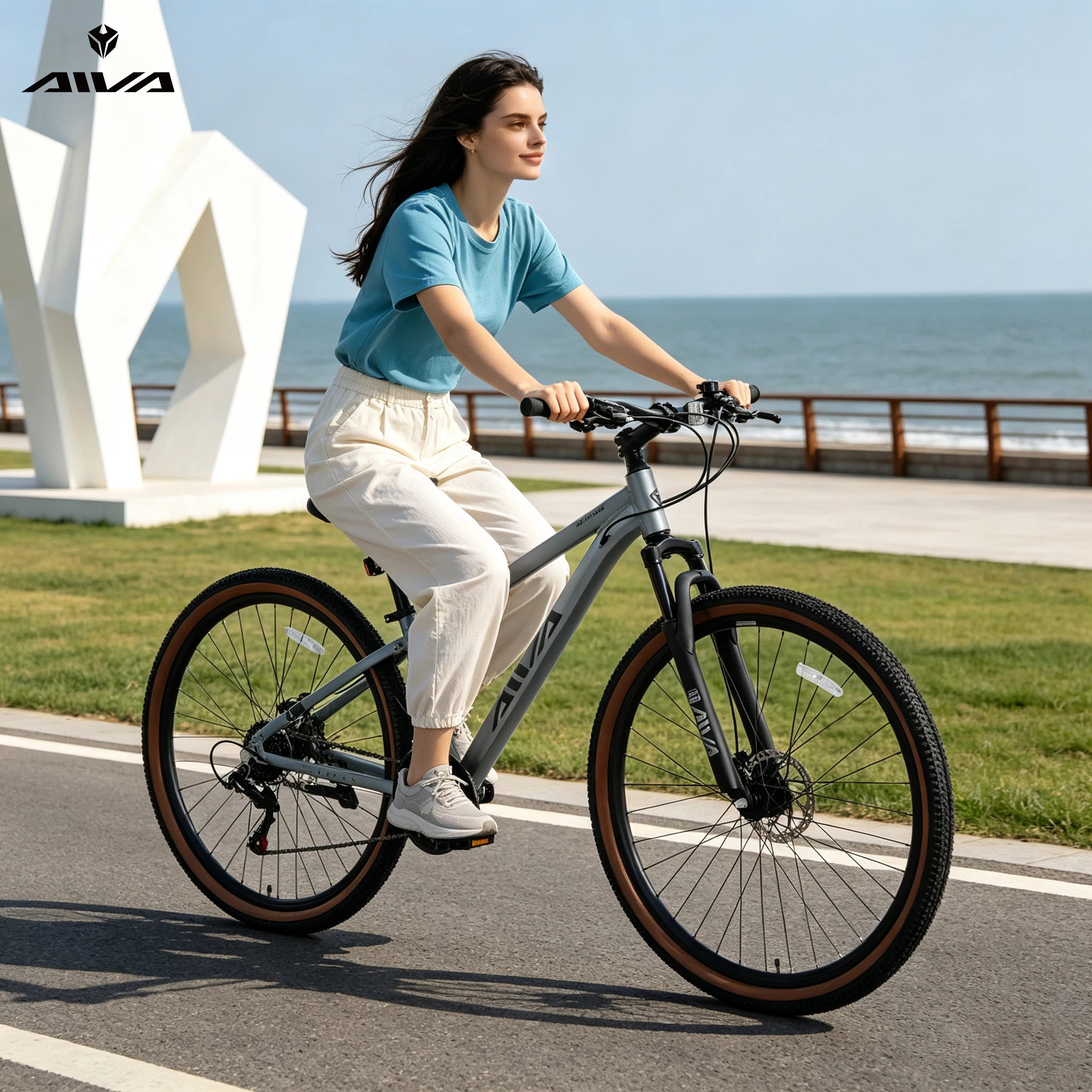 AIVA MT29FS2, mountain bike con telaio rigido da 29 pollici, 21 velocità, bicicletta per adulti, telaio in alluminio leggero, forcella ammortizzata, freni a disco anteriori e posteriori.