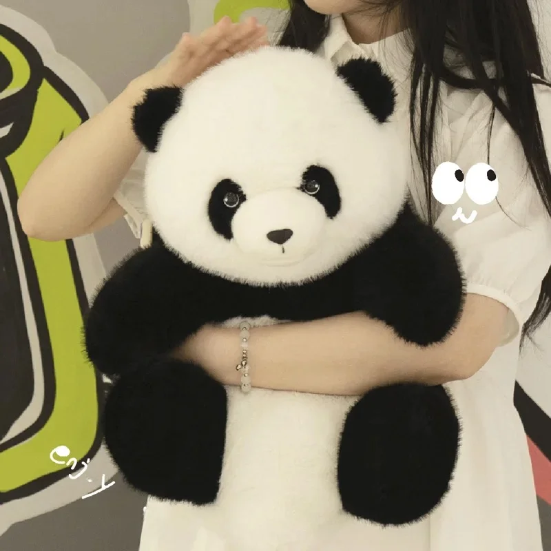 Symulacja Realistyczna Puszysta Pięciodniowa Panda Huahua Pluszowe Zabawki Kawaii Wypchane Zwierzątko Słodki Miś Pluszowa Lalka dla Dziewczynek na Prezent — zdjęcie 2