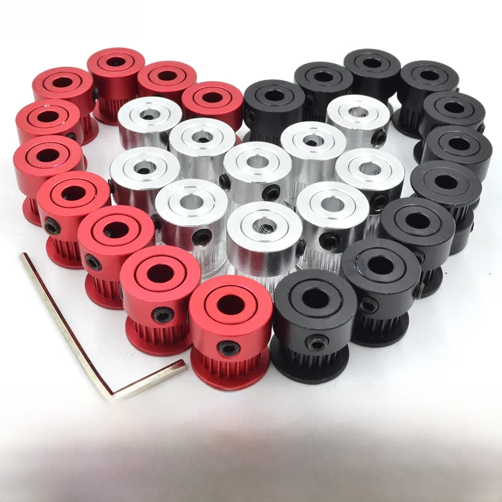 POWGE GT 20 zębów 2GT Koło rozrządu Otwór 4/5/6/6.35/8mm dla 2MGT GT2 Synchroniczny pasek szerokość 6/10/15mm mały luz 20 zębów 20T — zdjęcie 2