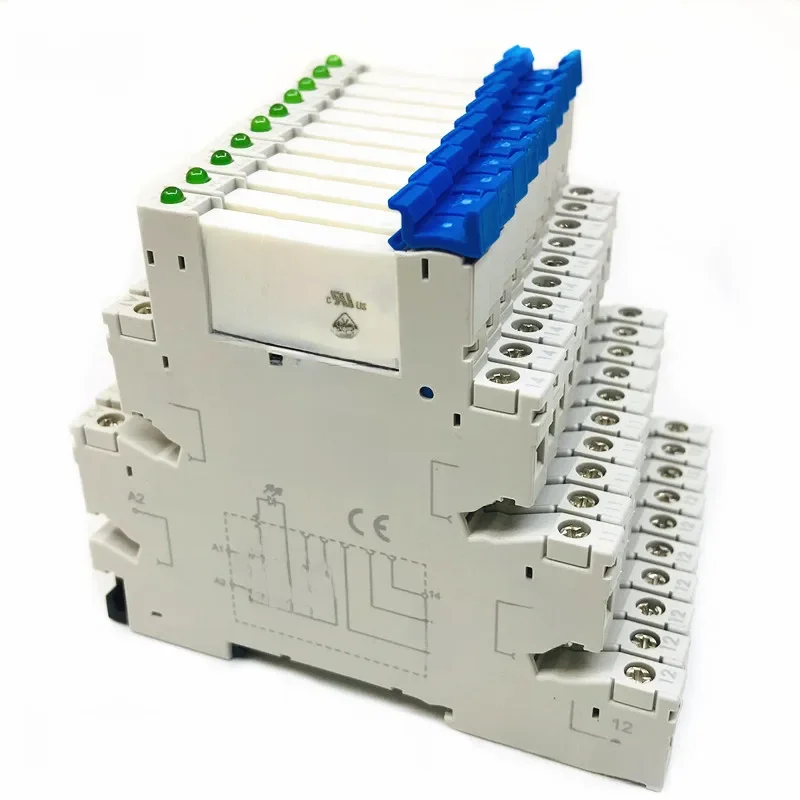 10szt 41F-1Z-C2-1 HF41F 5-ZS 12-ZS 24-ZS 5V 12V 24V ZS ZST 230V 6A 1CO Slim/SSR Przekaźnik montowany na gniazdku śrubowym z przekaźnikiem waflowym LED — zdjęcie produktu 7