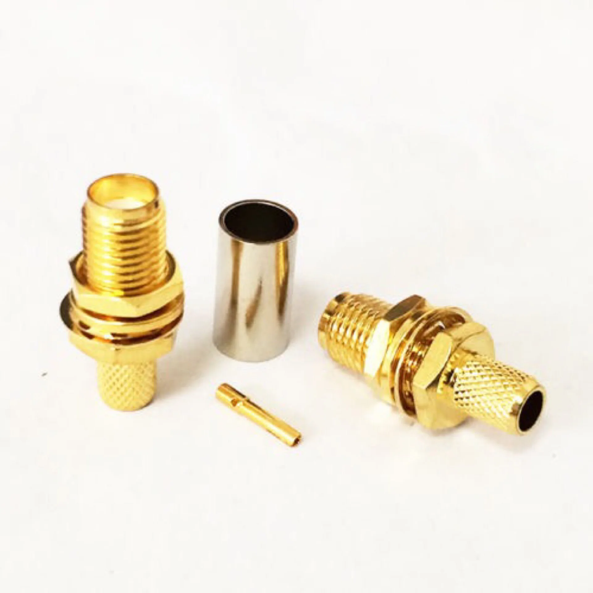 50PCS SMA-C-KY-3 Female Jack Crimp RF Crimp Connector For RG58 50- 3 Cable SMA-KY-3