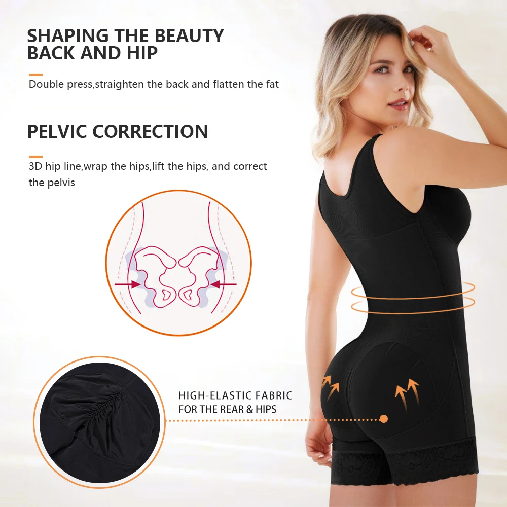 Fajas Colombianas Post Surgery Shapewear Compression Slimming Girdle Woman Flat Stomach Lace Shaper Shorts Bodyshaper