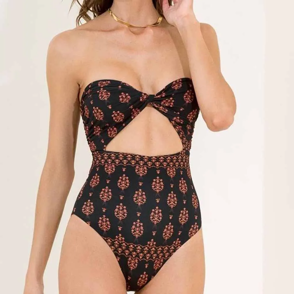 Maillot de bain dos nu imprimé double face, bikini licou, taille haute, coupe couvertes, sexy, bustier tubulaire, siamois, amissié, luxe, 2022
