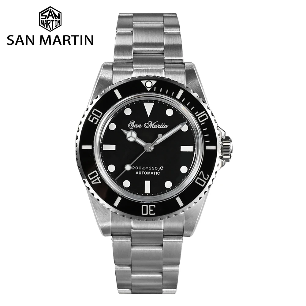 

San Martin SN0006 40mm Men Diver Watch NH35 Automatic Mechanical Vintage Luxury Sapphire Crystal 20Bar Luminous Waterproof