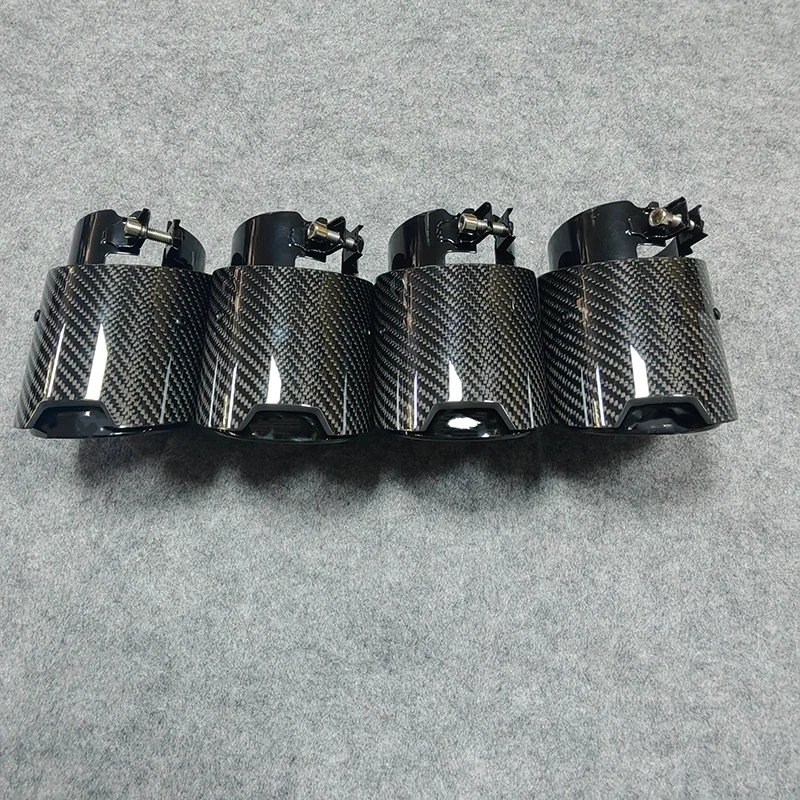 For BMW G90 G99 M5 Exhaust Pipe Muffler Tip Tail Throat Rear Nozzles Carbon Fiber 304 Stainless Steel Rear Nozzles 1 Piece view 2