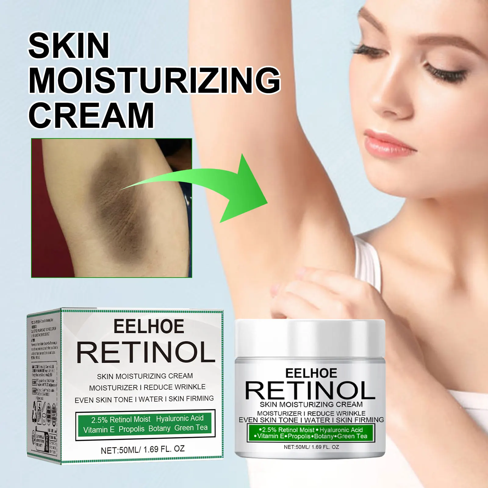 

EELHOE Retinol Face Cream Moisturizing Body Skin Brightening Skin Tone Reduce Dullness Improve Skin Texture Glowing Skin Cream