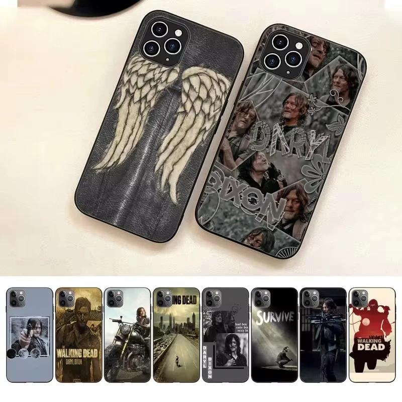 جراب هاتف Daryl Dixon الميت للمشي ، غطاء TPU لهاتف iPhone 15 Pro Max 14 12 11 X XR XS 7 8 Plus SE20 13 Mini