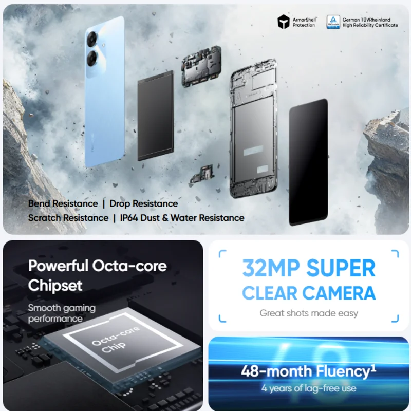 Realme Note 60 Dual SIM Voyage Blue 4GB RAM 256GB أسود/أزرق #4