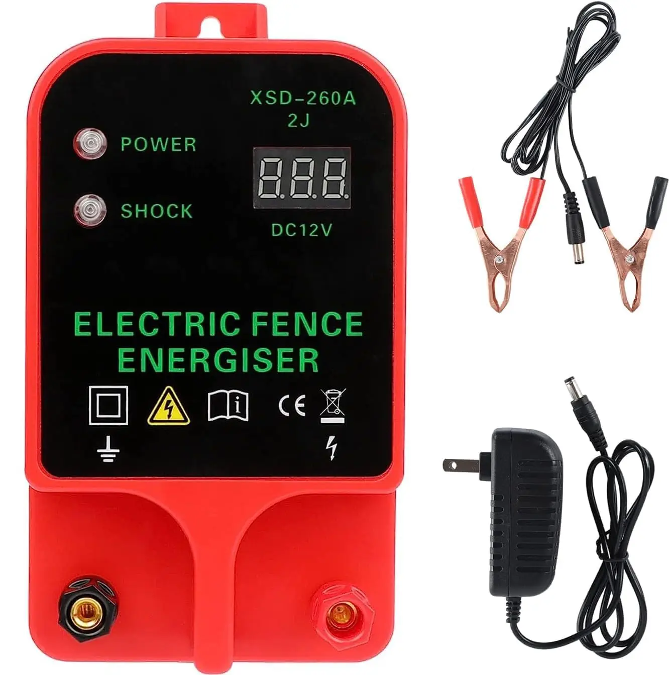 10km Farm Electric Poultry Equipments Portable Power Fence Energizer Garden Fence Accessories High Voltage Pulse Controller