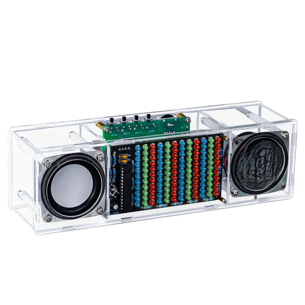 DIY zestaw głośników Bluetooth elektroniczne LED spektrum muzyczne MH-M18 podwójny kanał praktyka lutowania 3W głośnik 8002 wzmacniacz DC5V — zdjęcie 2