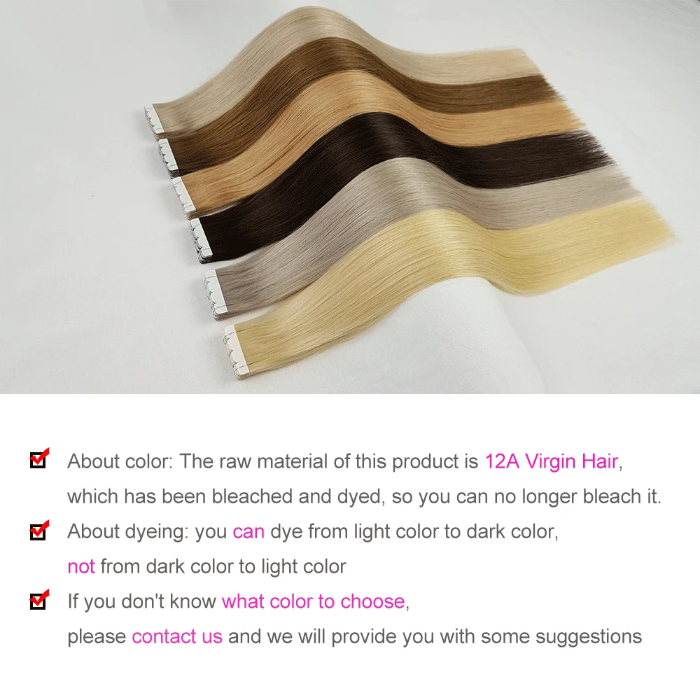 ShowCoco Invisible Tape Extensions 12A Virgin Remy Tape In Human Hair Extension Protein 2-3 Years One Donor Cuticle Tape Ins