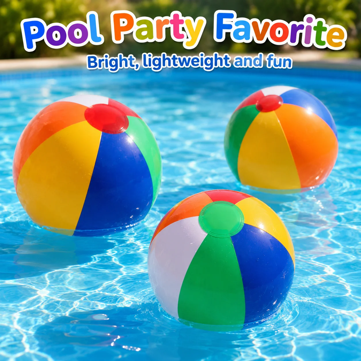 1PC Beach Balls, Rainbow Color Pool Toys Pool Balls for Swimming Pool, Beach Toys Inflatable Ball for Summer Parties and Games