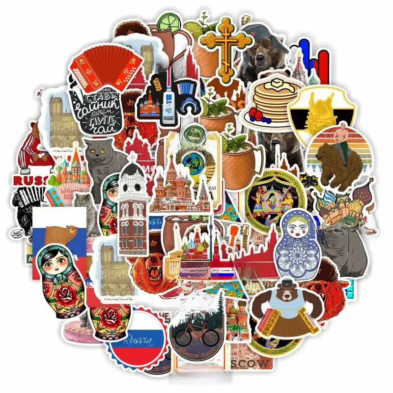 AliExpress Hizxj 10/30/50pcs Russia Stickers Waterproof Skateboard Motorcycle Guitar Luggage Laptop Bicycle Sticker Kids Toys