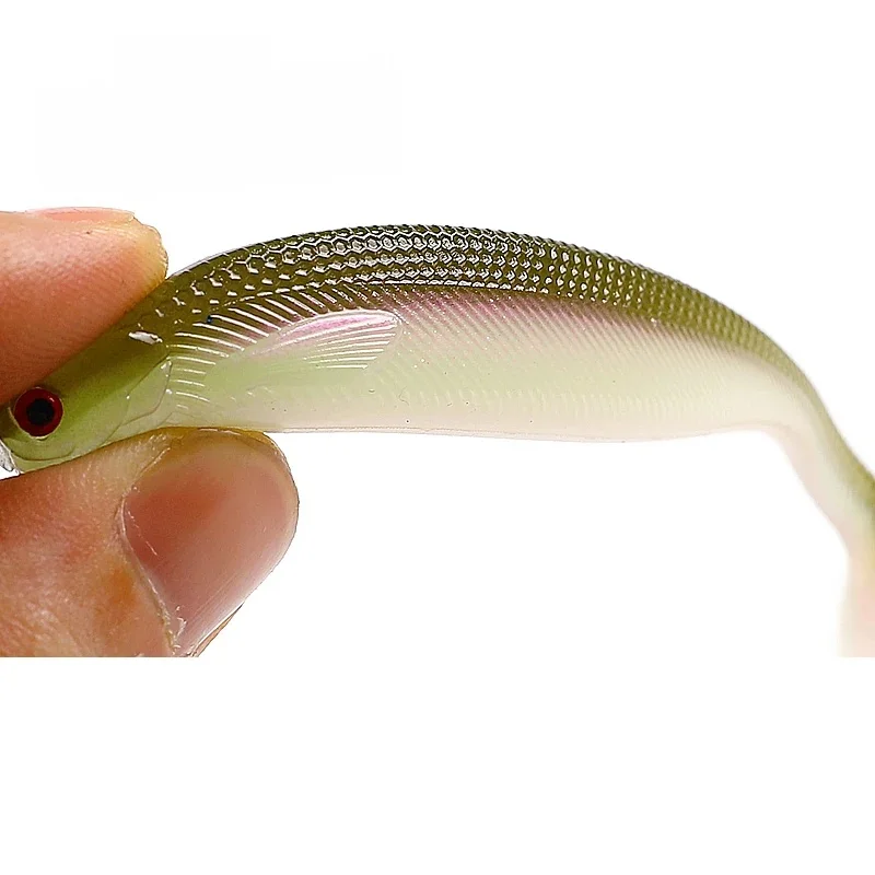 Supercontinent A ShadTeez T-tail 50mm 70mm 100mm Pike Zander Predator Fishing 3d eyes Soft lure Przynęty wędkarskie — 2