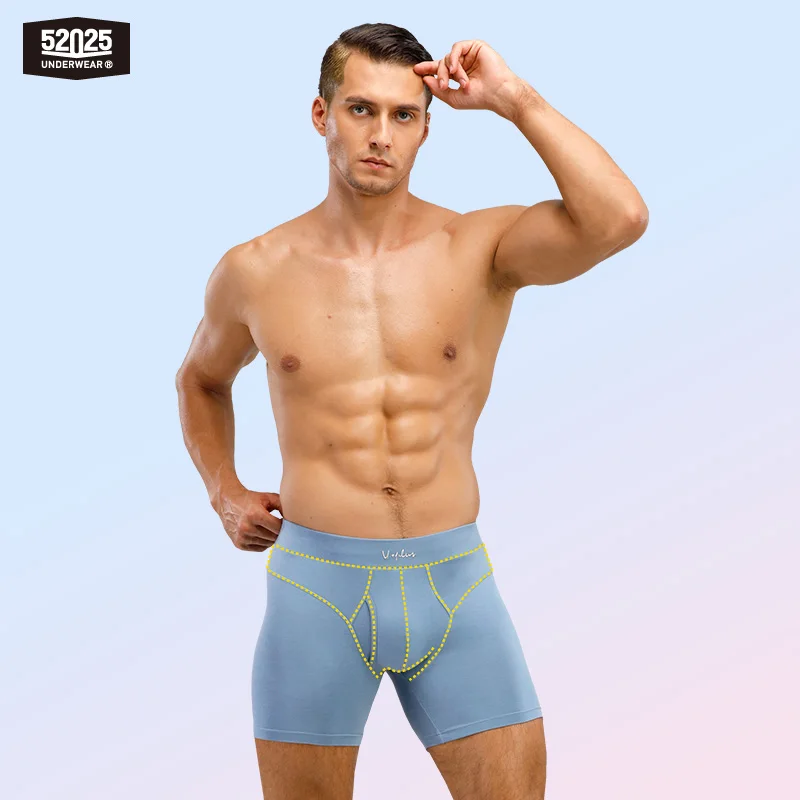 52025 Boxers de hombre de alta calidad: calzoncillos tipo bóxer de modal de algodón suave y cómodo. Últimos comodidad y estilo con boxeadores largos