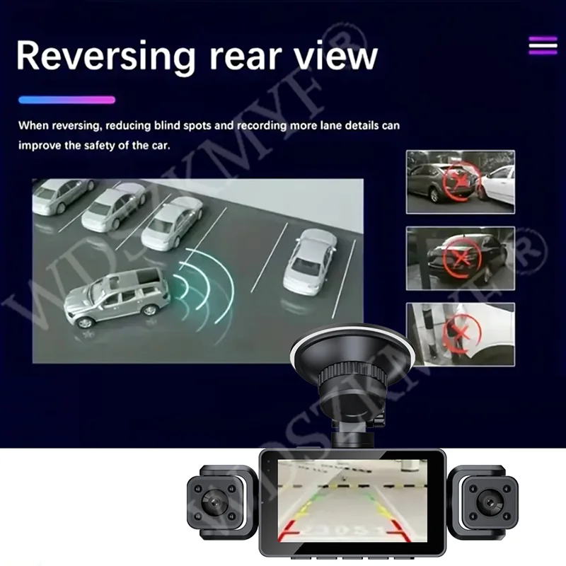 3/4 قنوات 360 °   DashCam WIFI مسجل فيديو 1080P سيارة DVR 24H شاشة ركن السيارة الجبهة اليمنى الرؤية الخلفية للرؤية الليلية الصندوق الأسود