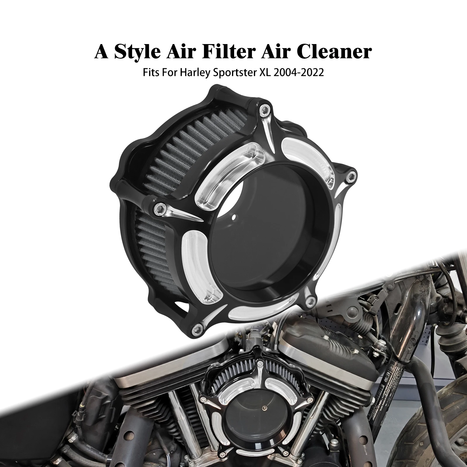

Motorcycle Washable Reusable Air Cleaner Filter Grey Intake For Harley Sportster XL Iron 883 04-22 US Stock Free Shipping