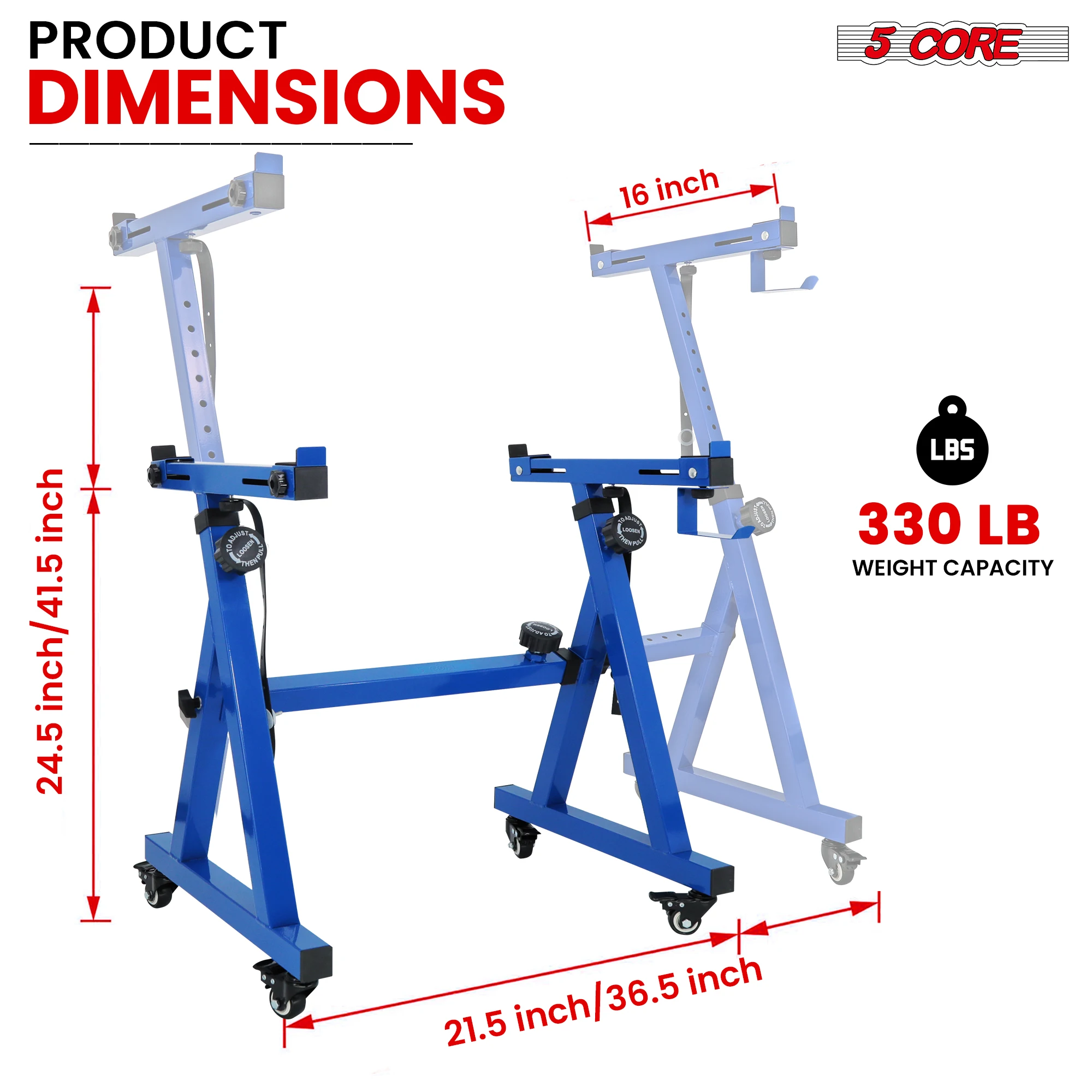 5 Core Keyboard Stand Z Style Sturdy Adjustable Electric Piano Riser Holder With Wheels KS Z1 BLU HD WHLS