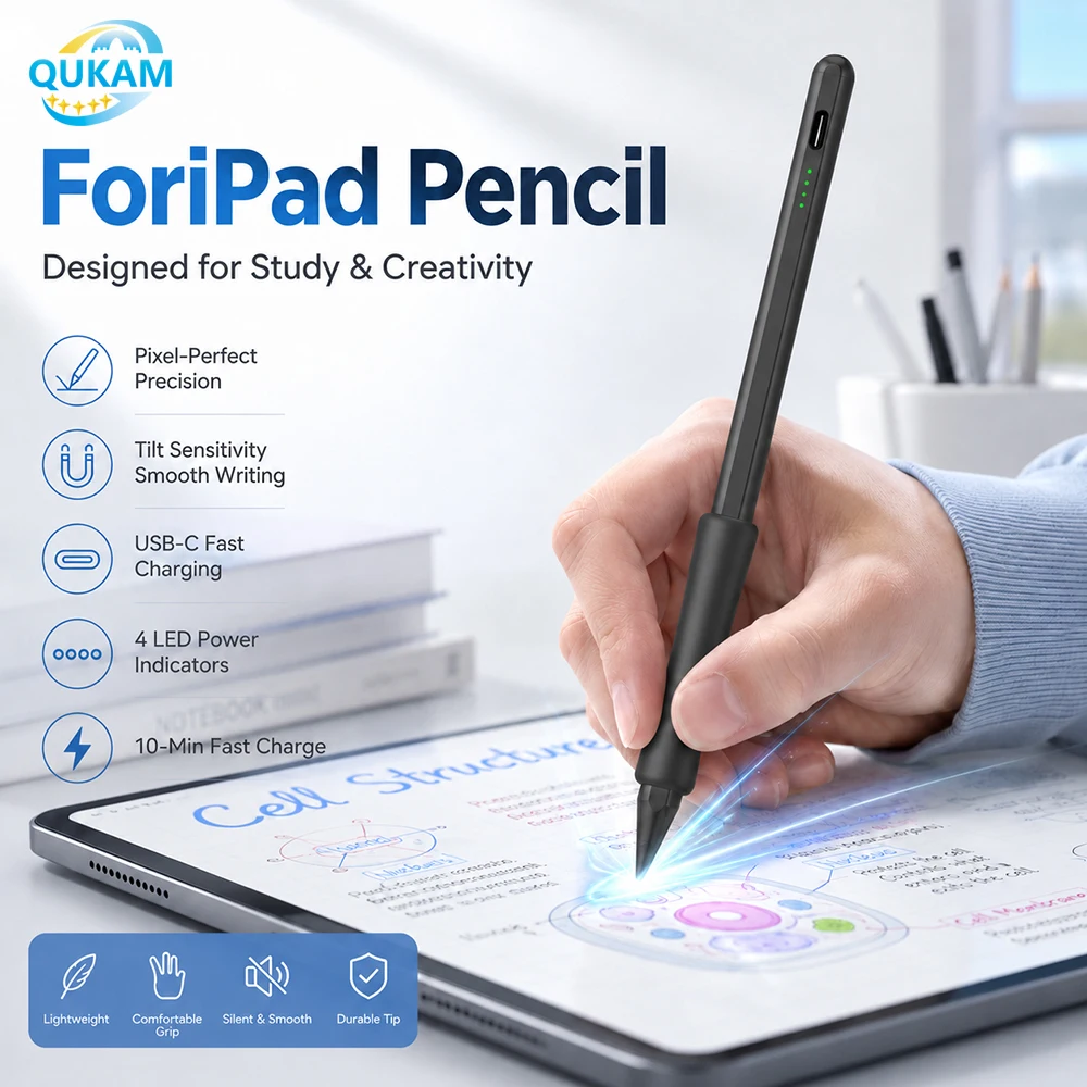 New Student Stylus Pen for iPad 2018-2026, 10 Min Fast Charge Tablet Pencil, Tilt Sensitivity, Outdoor Notes Drawing Writing