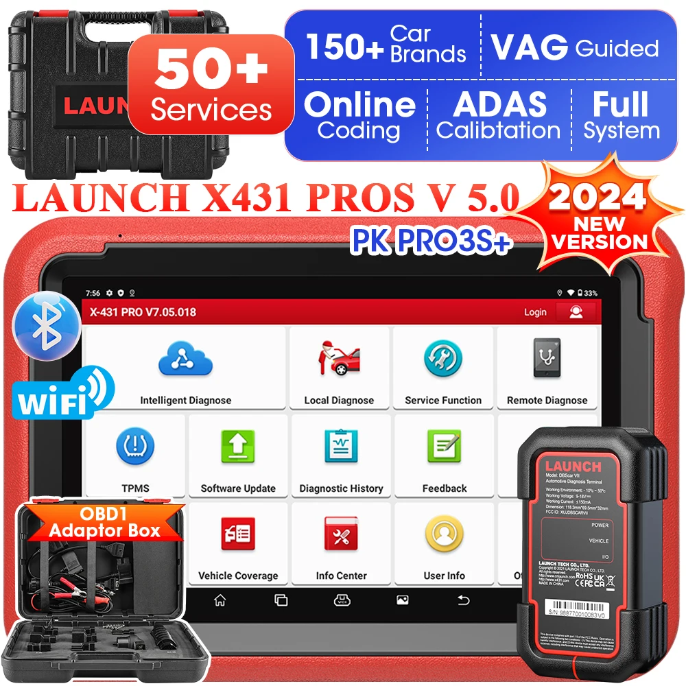 Outils de diagnostic LAUNCH X431 PROS V 5.0, scanner OBD2 pour voiture PRO V, diagnostic de tous les systèmes, outil automobile, codage ECU