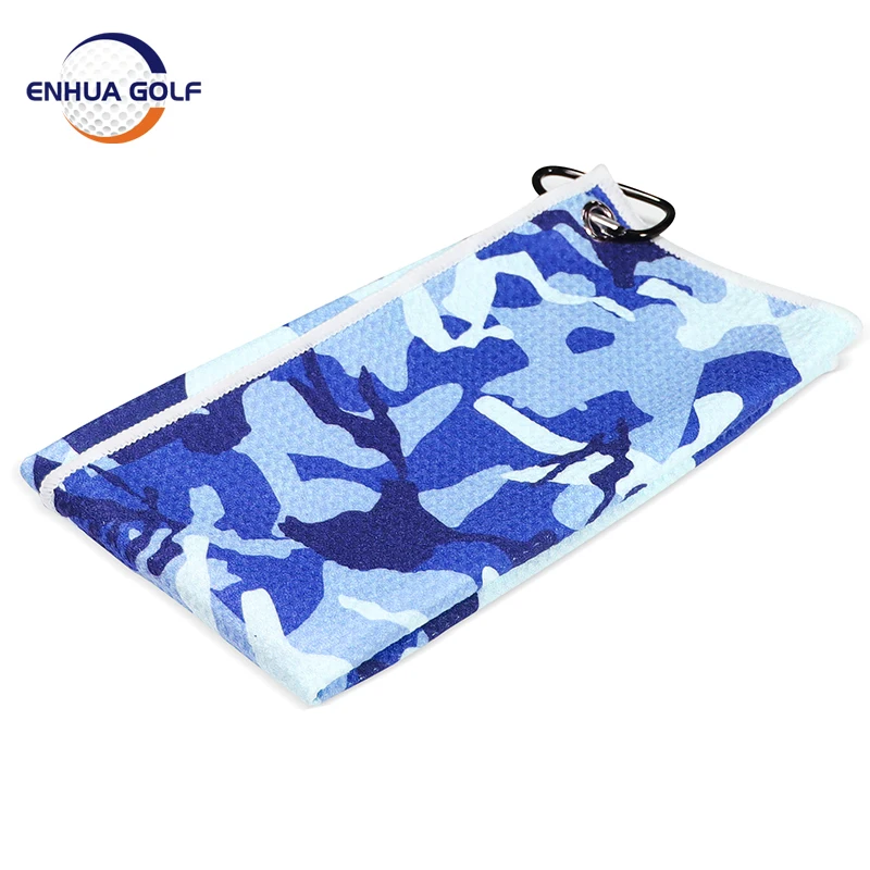 Golf Towel 20''x16'' With Hook 4 Colors Microfiber Fabric For Golf Lovers Duty Clip Carabiner Accessories Beach Golf