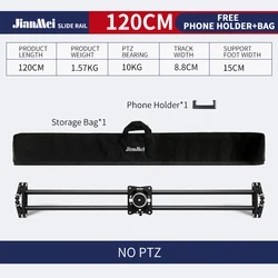 Jianmei Studio 120CM/47inch DSLR Camera Slider Dolly Track, Video Stabilizer, Aluminum Rail System, High Precision SmootBearing