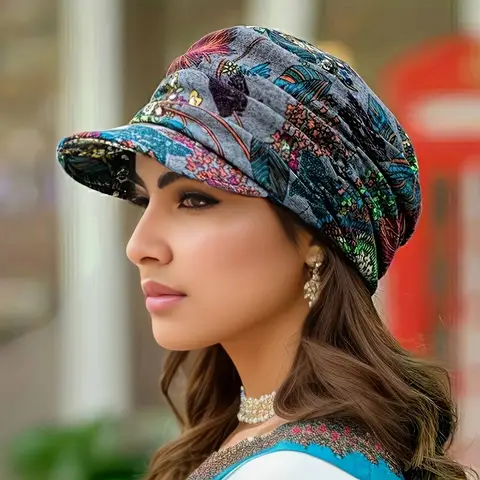 1 Twisted Duckbill Cap in Red and Gray, Breathable and Durable, Retro Style, Suitable for Daily Outings and Shopping