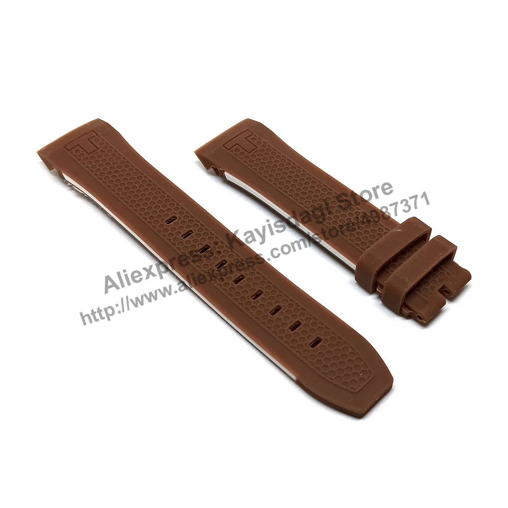 23mm Light Brown Rubber Watch Band Strap Comp. Tissot PRS 516 Extreme T079