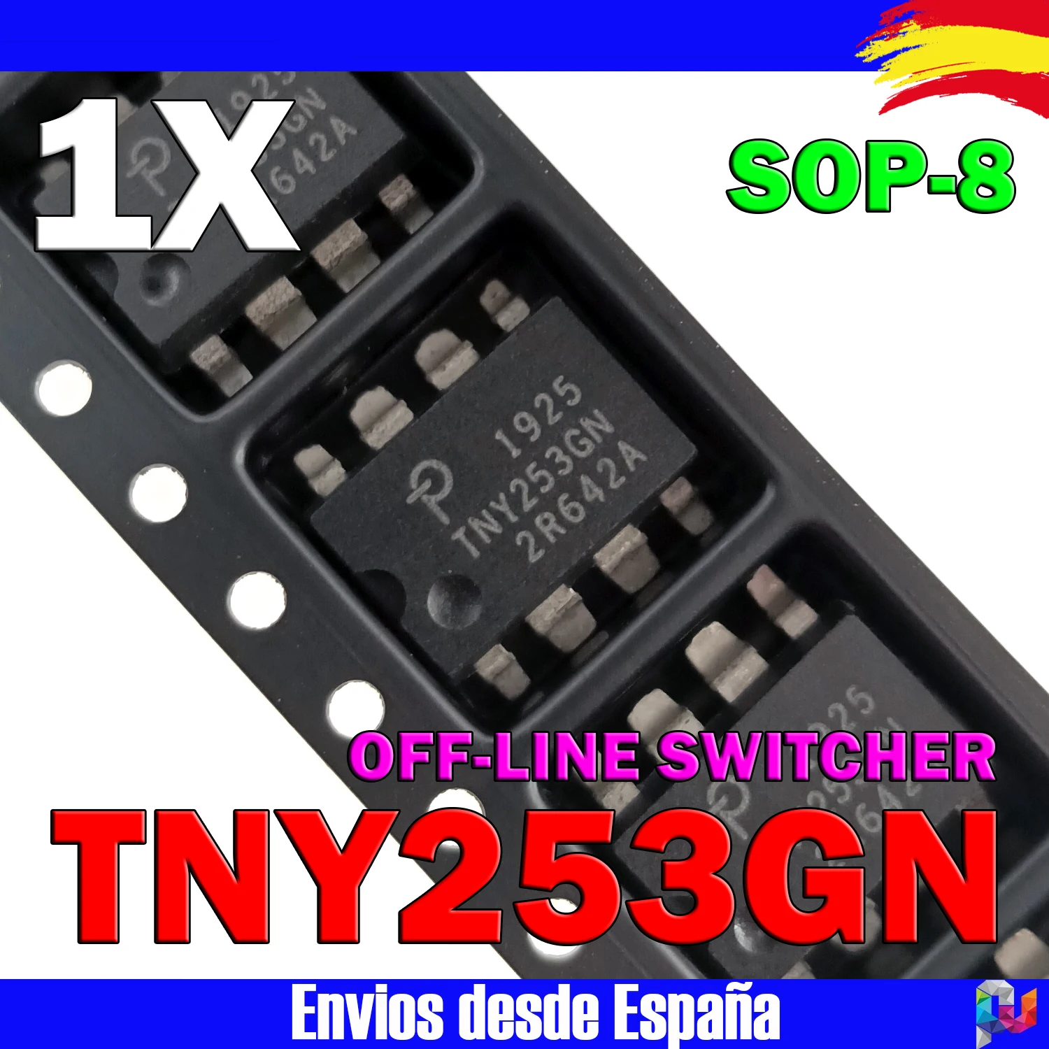 1x TNY253GN TNY 253GN OFF-LINE SWITCHER SOP-8