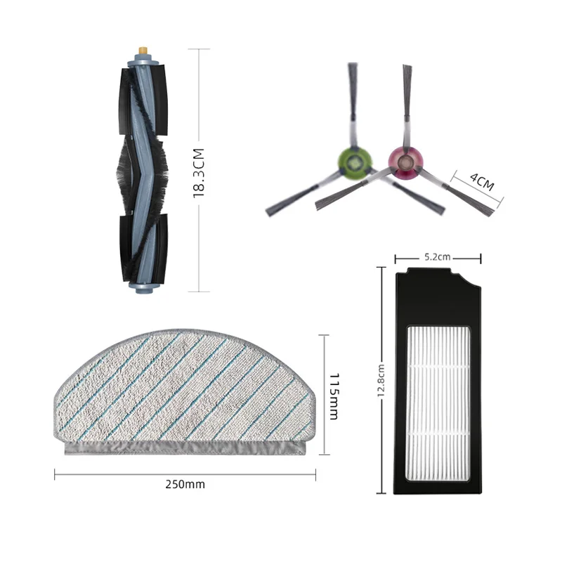 Replacement For Ecovacs X1 Plus Robot Vacuum Cleaner Spare Parts Main Side Brush Hepa Filter Mop Rag Dust Bag Brush Cover