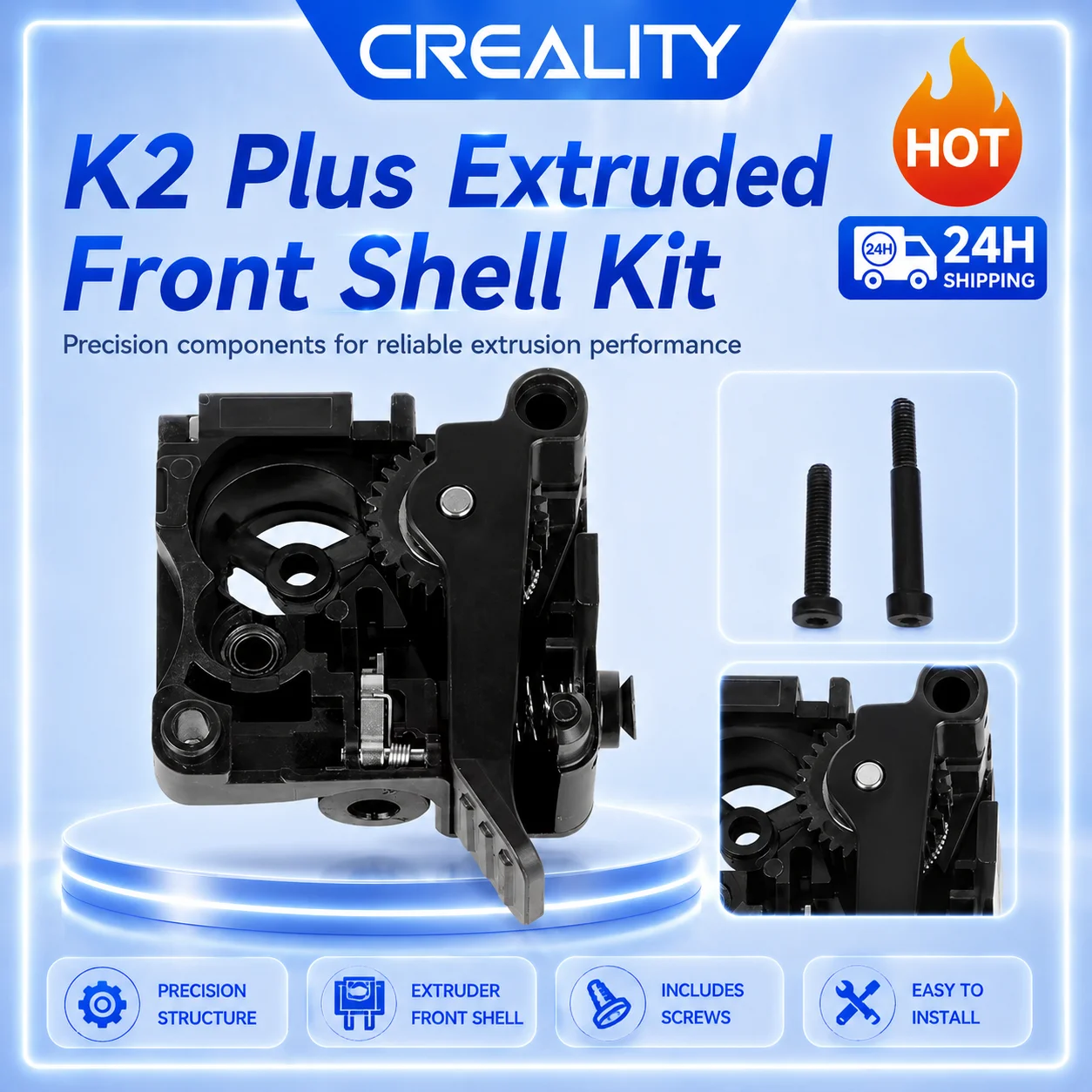

Creality K2/K2 Pro/K2 plus 3D Printer Extruded Front Shell Kit Original Accessory Parts for Enhanced Performance