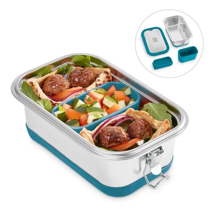 

Authentic Chef Kevin Curry Premium Stainless Steel Leak-Proof Lunch Box, Convenient Portable & Insulated - Ocean Blue