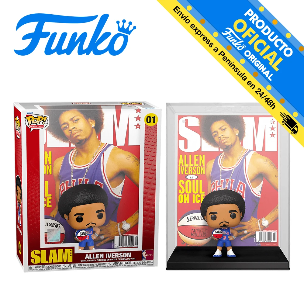 Funko Pop! Magazine Cover SLAM - Allen Iverson, number 01, reference 59349, original, toys for boys, girls, gifts, collector, figures, dolls, shop, with box official license