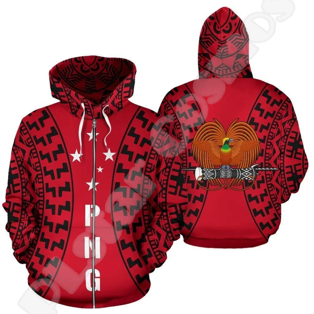 NewFashion Islands Country Flag Papua New Guinea Culture Tribal Tattoo Retro 3DPrint Pullover Harajuku Casual Hoodies Jacket M41