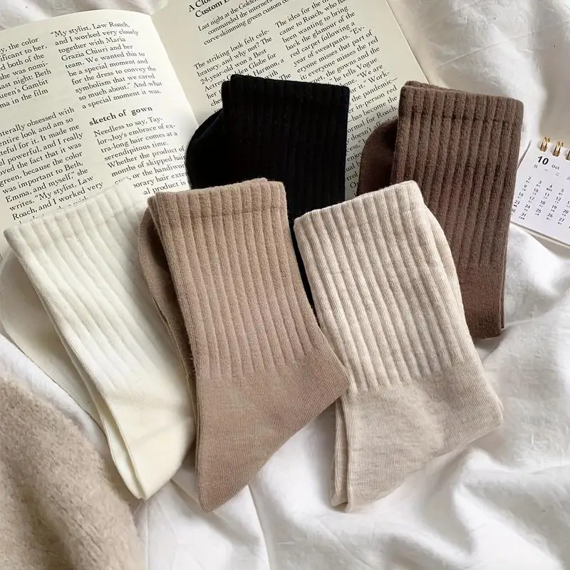 طقم جوارب مكون من 6 أزواج - أساور ملفوفة متعددة الألوان، ناعمة للارتداء اليومي للجنسين