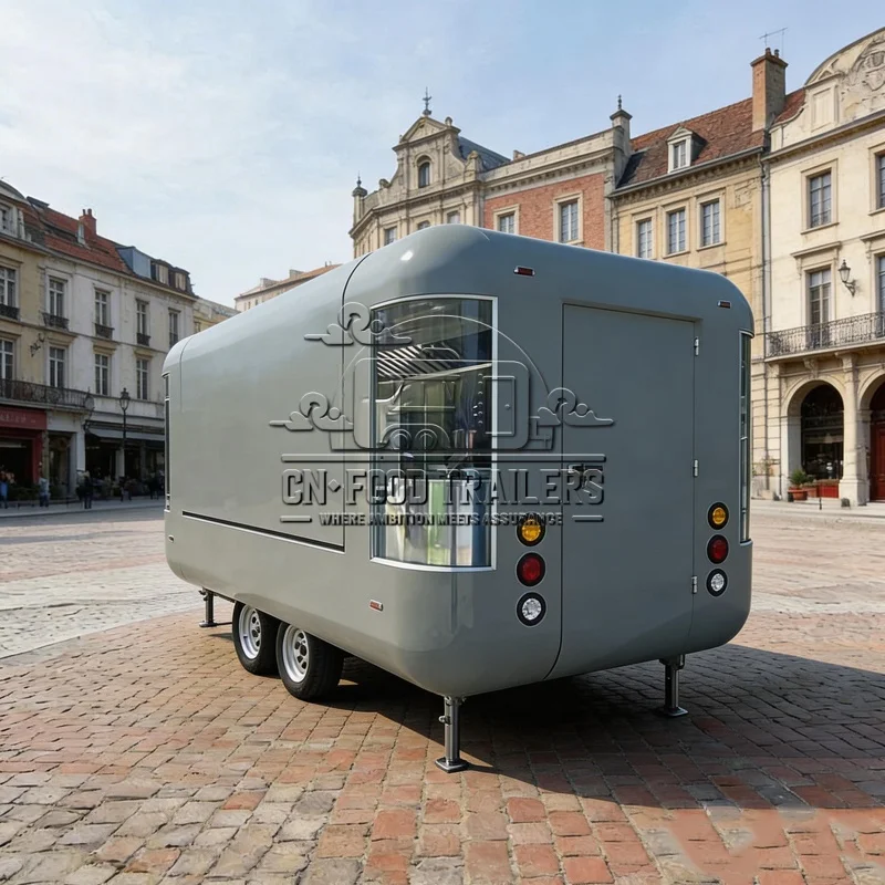 

CN Food Trailer ﻿Hot Sale Mobile Kitchen Food Trailer Fully Equipped Pizza Burger Fries Wings Hot Dog Ice Cream Coffee Bar