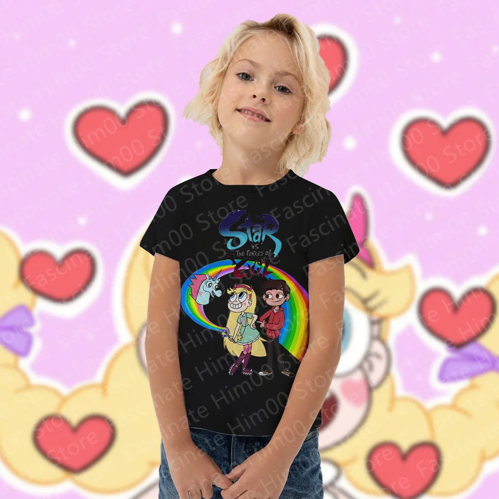 Disney Star vs. the Forces of Evil T-shirt 2024 new boys/girls summer casual family short-sleeved tops parent-child clothing