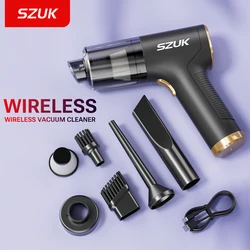 SZUK 17000PA Car Vacuum Cleaner Mini Powerful Cleaning Machine Strong Suction Handheld for Car Portable Wireless Home Appliance