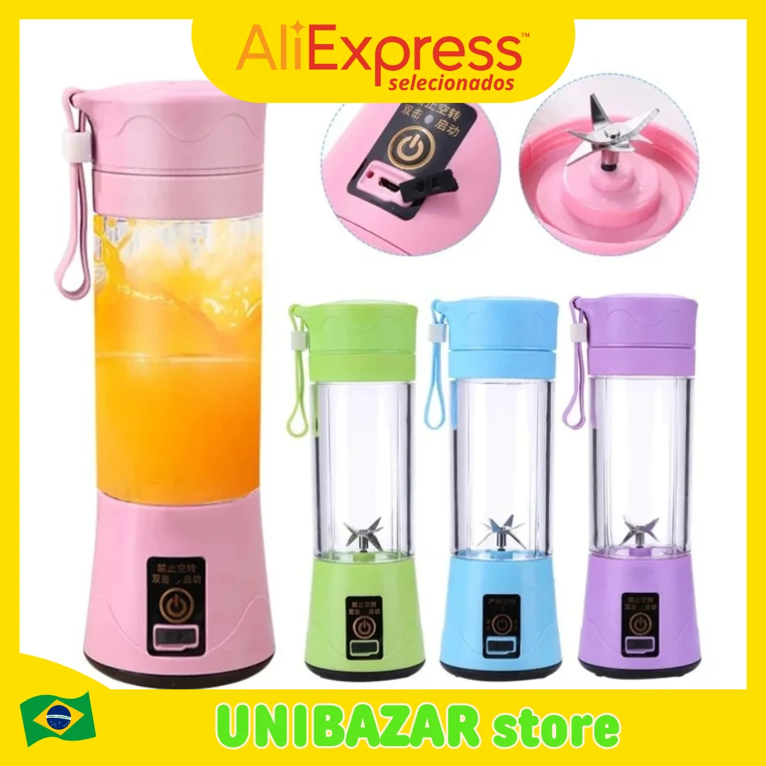 Portable Electric Fruit Juicer, Home USB Rechargeable Smoothie Maker, Blender Machine, Sports Bottle, Co