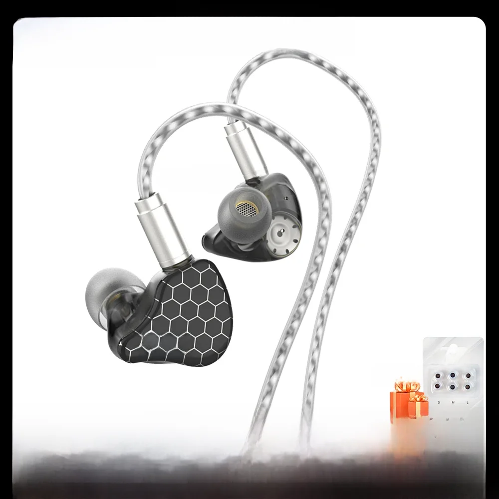 Escala de BGVP no fone de ouvido com fio 2dd monitor 6D Sound HiFi Headphones Bass Stereo Earpiece