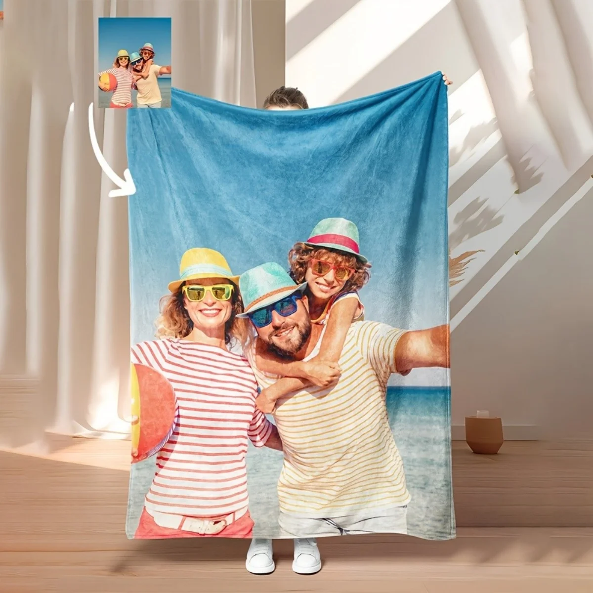 Customizable Personalized Photo Blankets, Soft and Warm. Suitable for All Seasons and as a Festive Gift.
