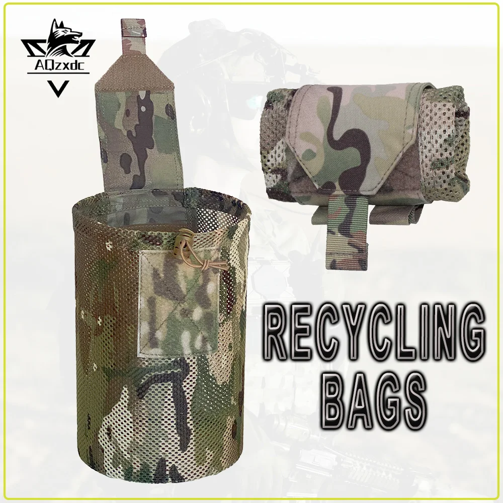 

Tactical Recovery Bag Large Capacity Foldable Sundries Pouch EDC Roller Shutter Magazine Mesh Packet for Outdoor Sports Hunting