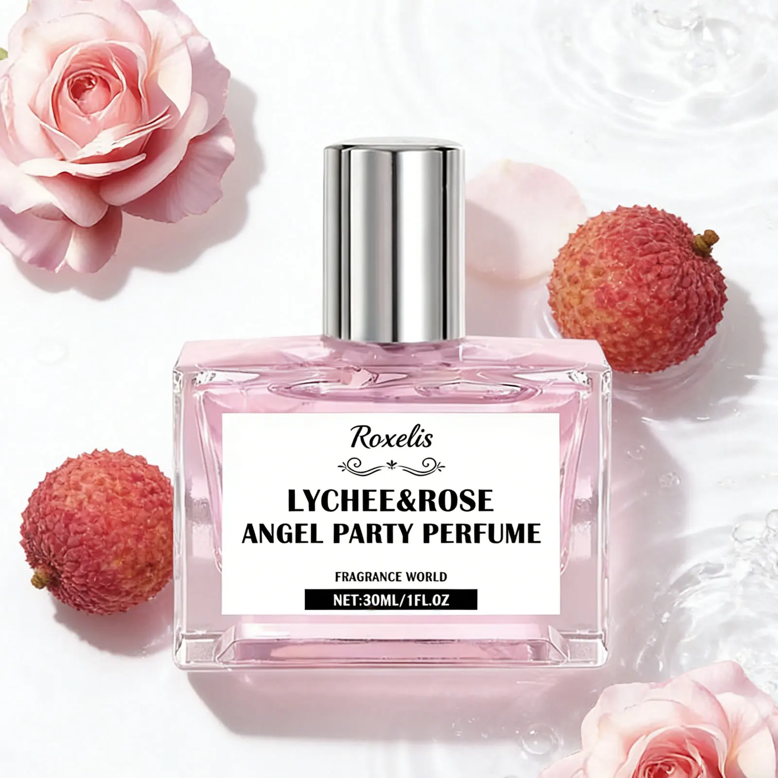 

Roxelis 30ml Lychee Rose Scent Body Perfume Spray Pheromone Flirt Attract Midnight Charm Refreshing Fragrance for Dating