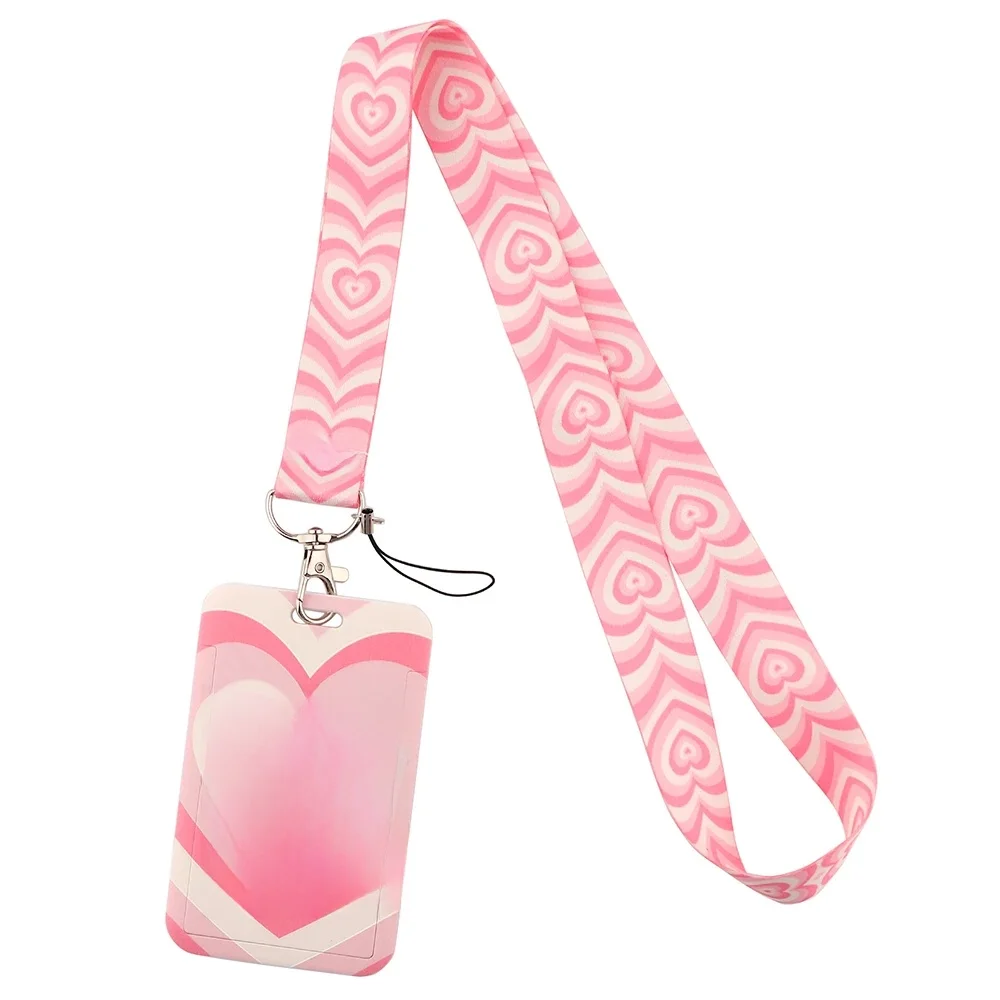 CB1289 rose amour sangle de cou lanière pour clé carte d'identité sangles de téléphone portable USB porte-Badge bricolage sangle de cou corde de suspension Lariat lanière