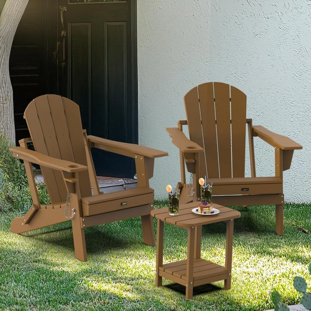 

Уличный приставной столик, 2-уровневый столик Adirondack из HDPE с местом для хранения, устойчивый к погодным условиям, для патио