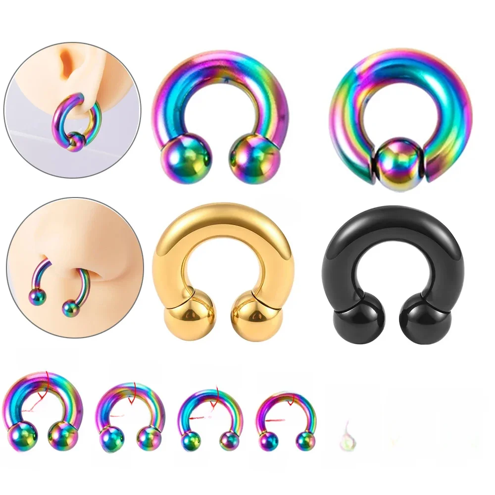 Dreamlee 1Pc 00G-10G wieszak na ciężarki do uszu okrągłe sztanga zatyczki tunelowe nosze Expander przegroda Piercing biżuteria do ciała — zdjęcie 2