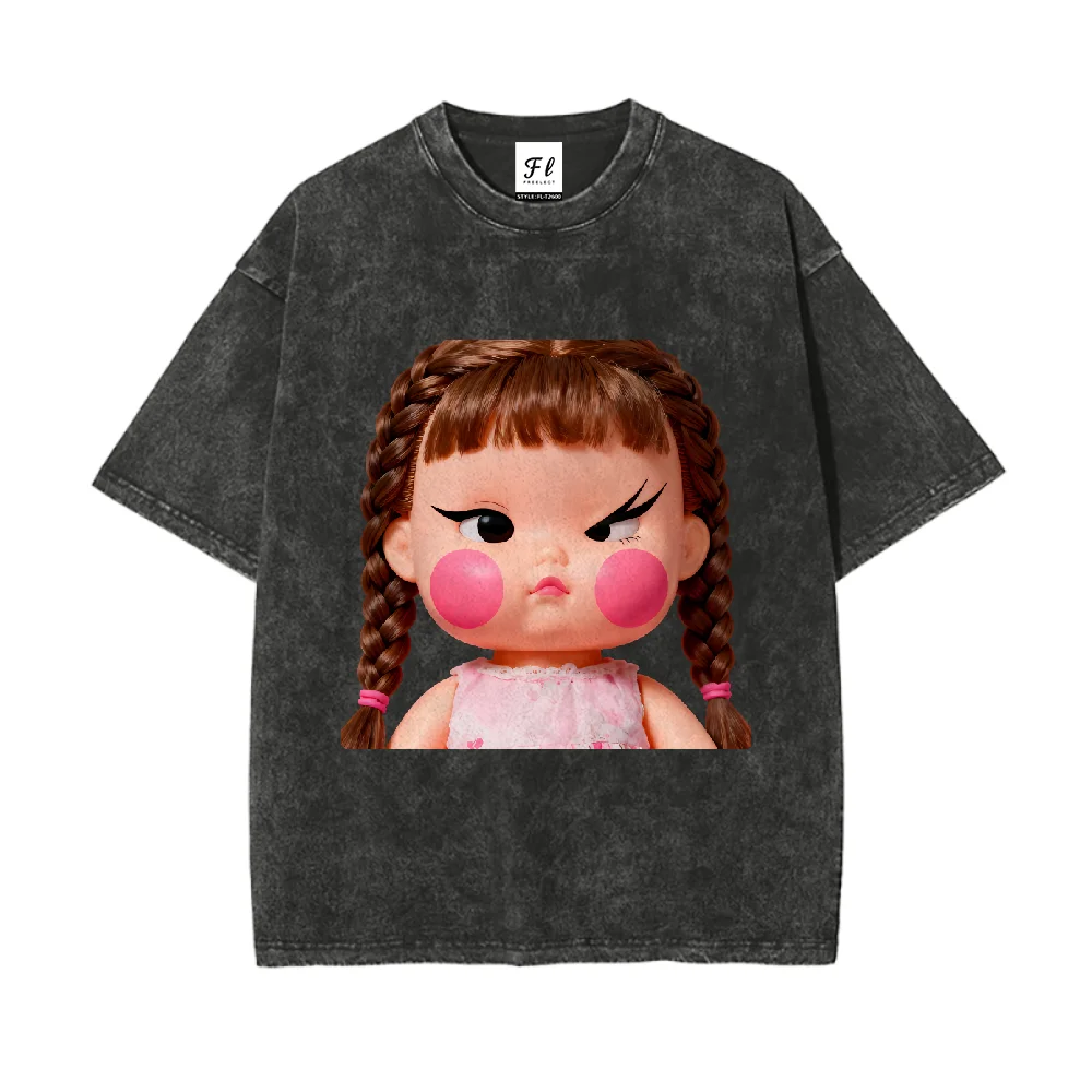 

Oversized T Shirt With Cute Doll Pattern Unique Design Comfortable Cotton Tee For Fashion Enthusiasts Who Love Trendy
