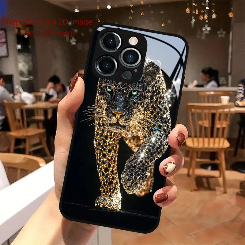 PROTECT Diamantbesetzter Gold-Cheetah für iPhone …