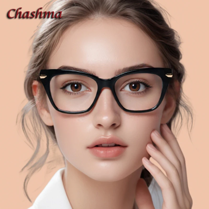 Chashma Prescription Glasses Women Fashion Optical Cat Eye Eyewear TR 90 Light Weight Spectacles for Myopia Read Recipe Frames